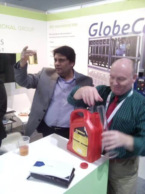 GlobeCore samples of reclamation of dielectric oils in Middle East Electricity 2016 exhibition in Saudi Arabia