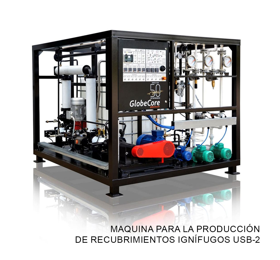 Maquina para la producción de recubrimientos ignífugos USB-2