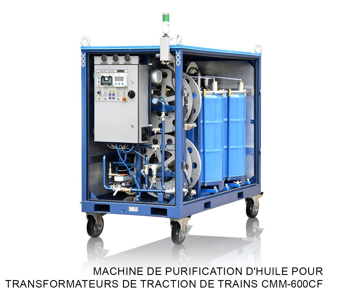 Machine de purification d'huile pour transformateurs de traction de trains CMM-600CF