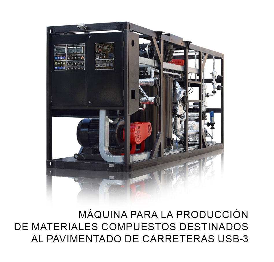 Máquina para la producción de materiales compuestos destinados al pavimentado de carreteras USB-3