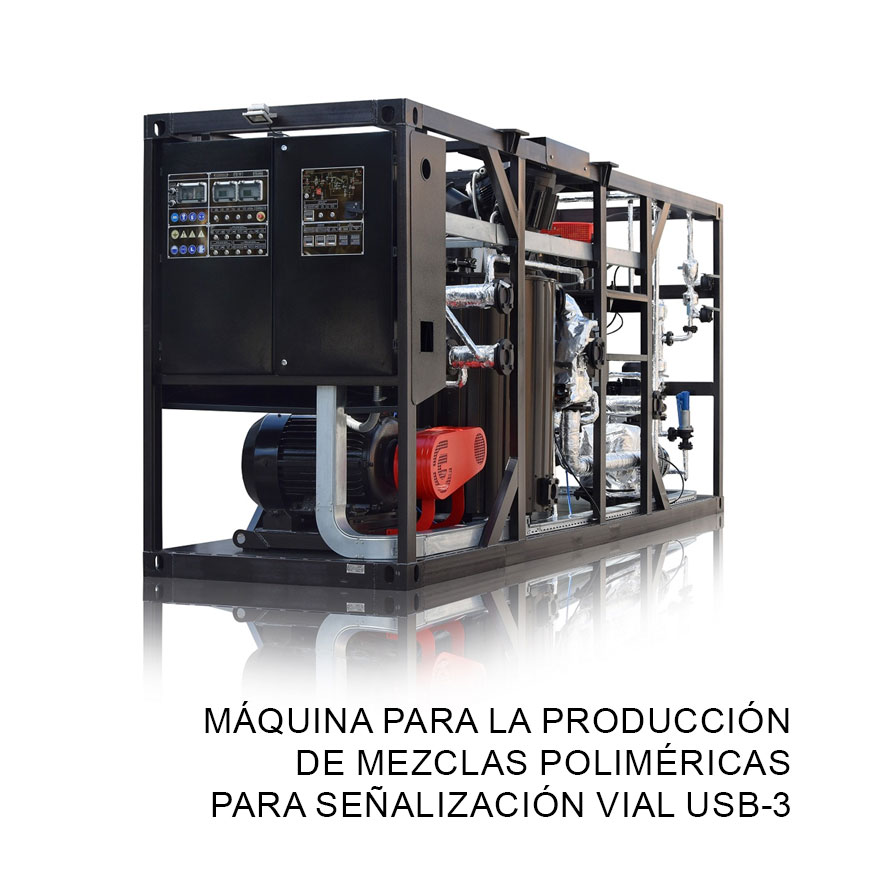 Máquina para la producción de mezclas poliméricas para señalización vial USB-3