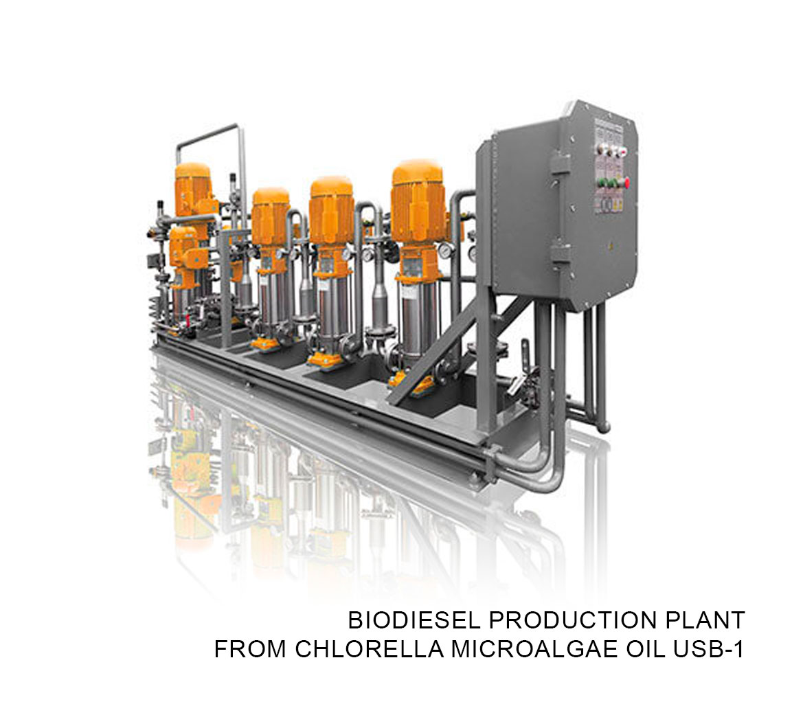 Biodiesel production plant from Chlorella microalgae oil USB-1