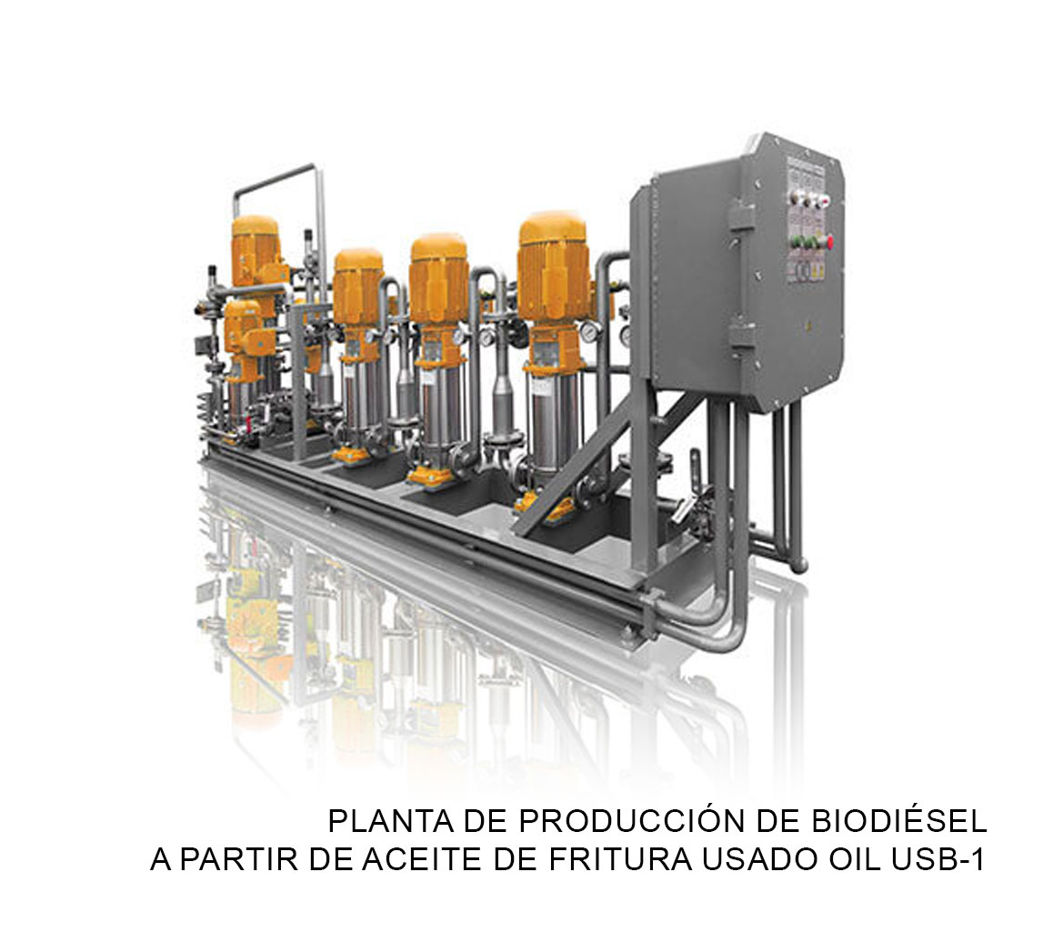 Planta de producción de biodiésel a partir de aceite de fritura usado oil USB-1