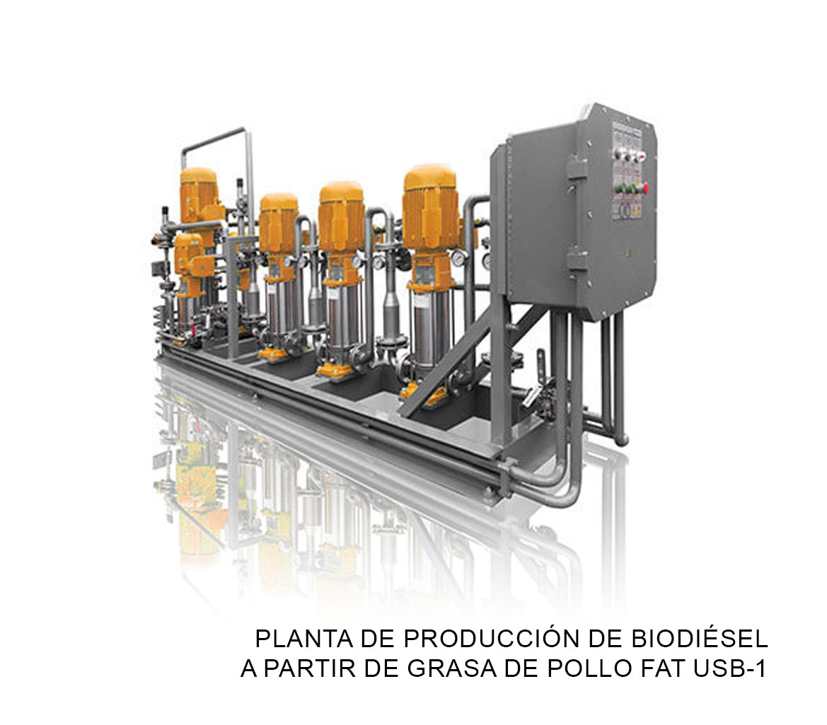 Planta de producción de biodiésel a partir de grasa de pollo fat USB-1