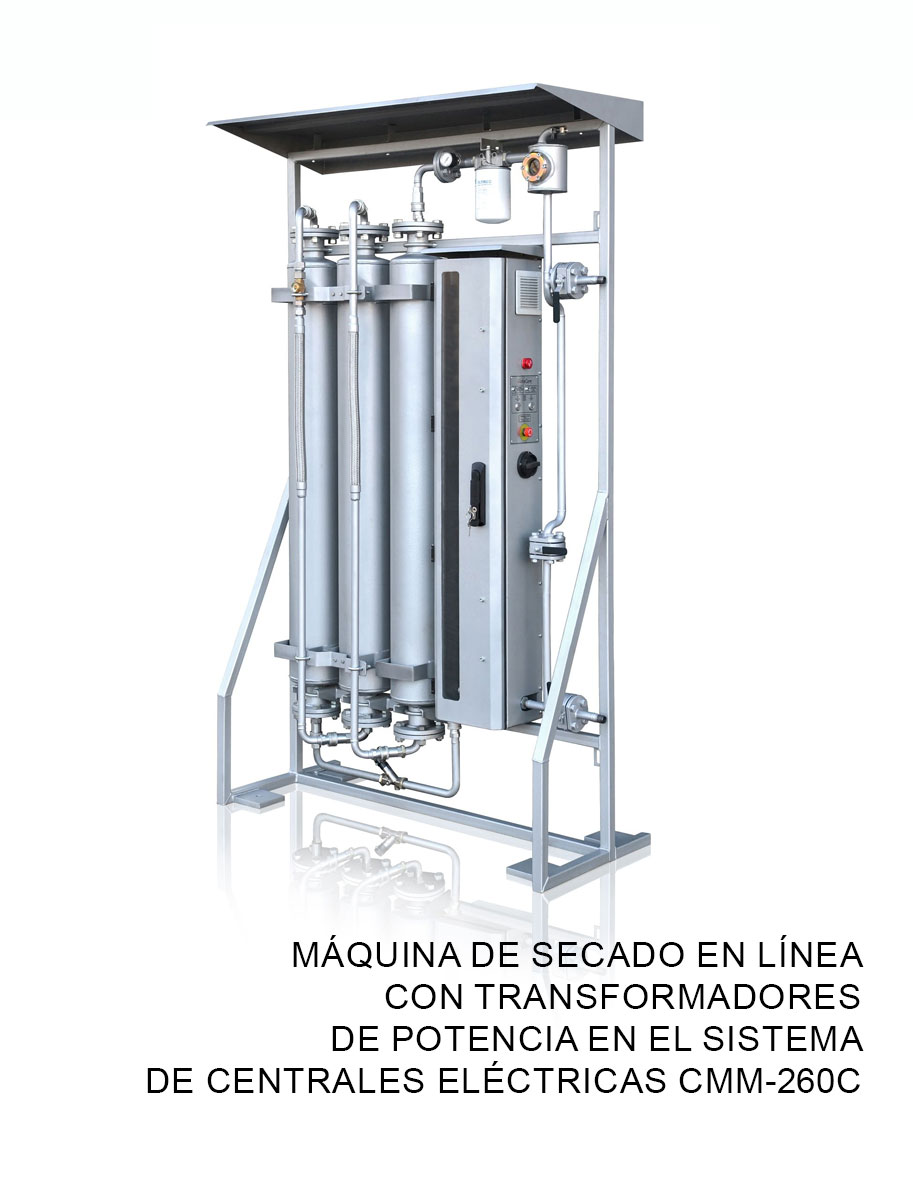 Máquina de secado en línea con transformadores de potencia en el sistema de centrales eléctricas CMM-260C