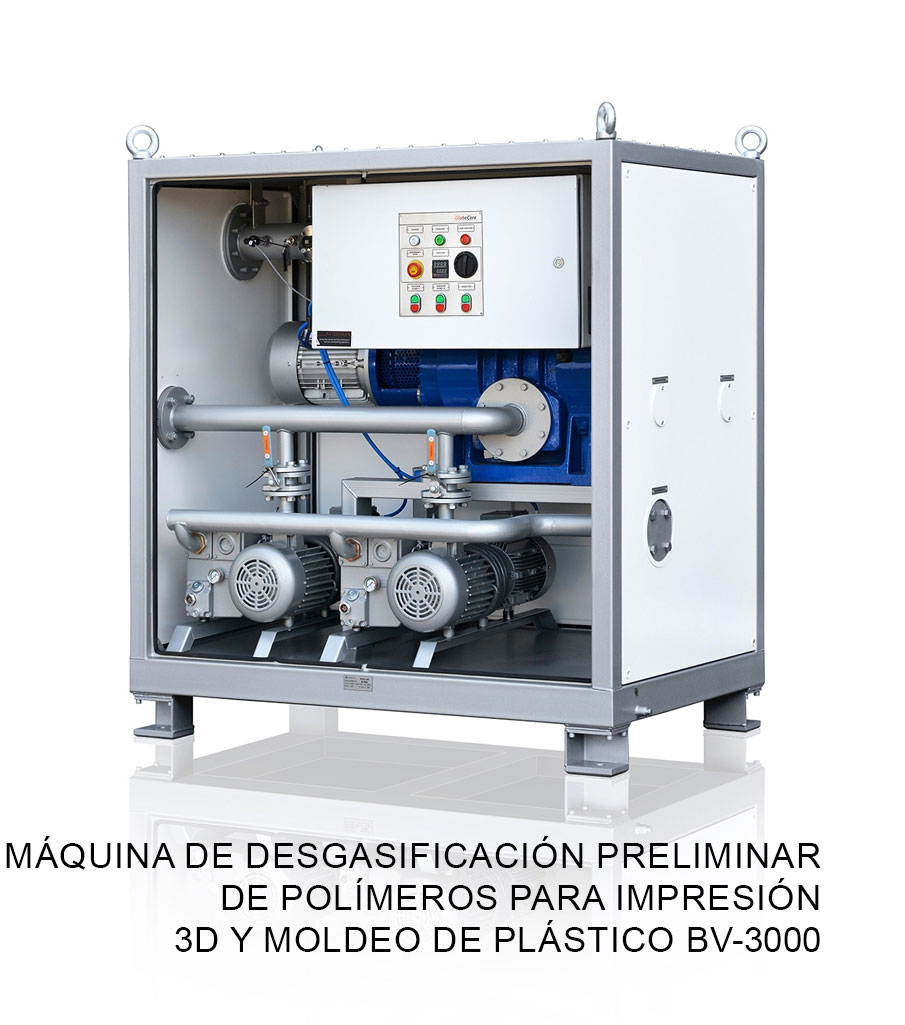 Máquina de desgasificación preliminar de polímeros para impresión 3D y moldeo de plástico BV-3000