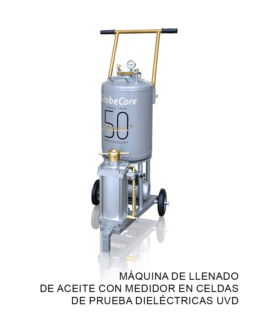 Máquina de llenado de aceite con medidor en celdas de prueba dieléctricas UVD
