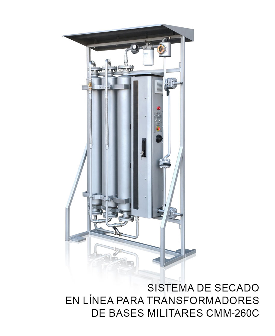 Sistema de secado en línea para transformadores de bases militares CMM-260C