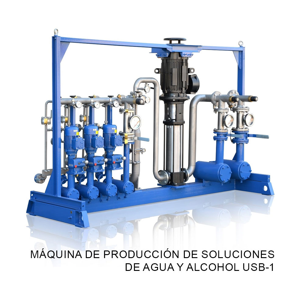Máquina de producción de soluciones de agua y alcohol USB-1