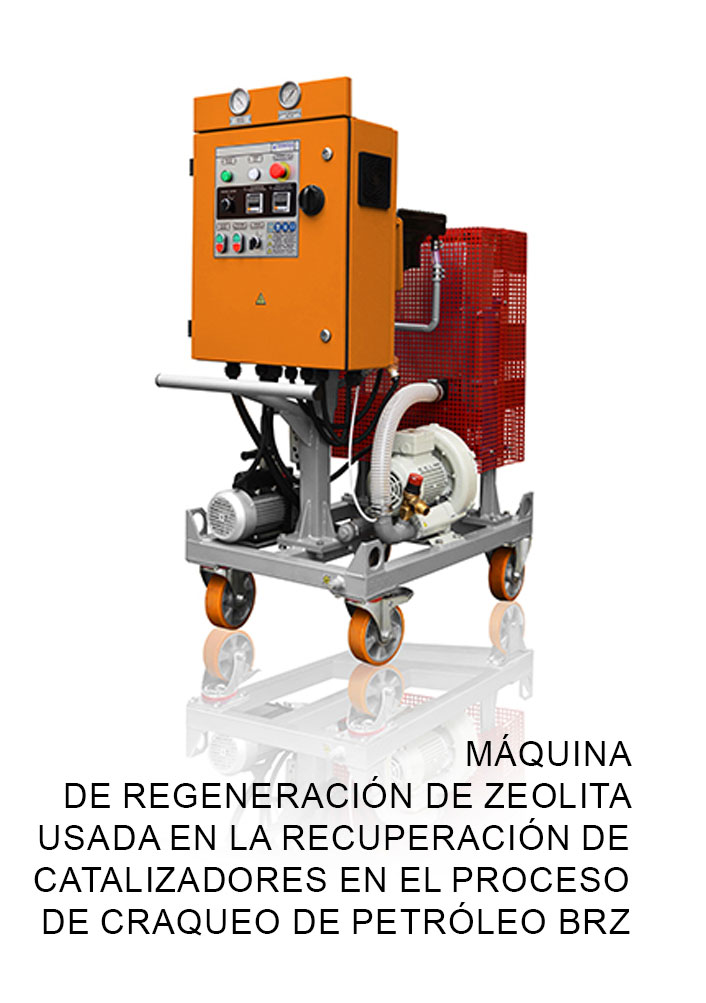 Máquina de regeneración de zeolita usada en la recuperación de catalizadores en el proceso de craqueo de petróleo BRZ