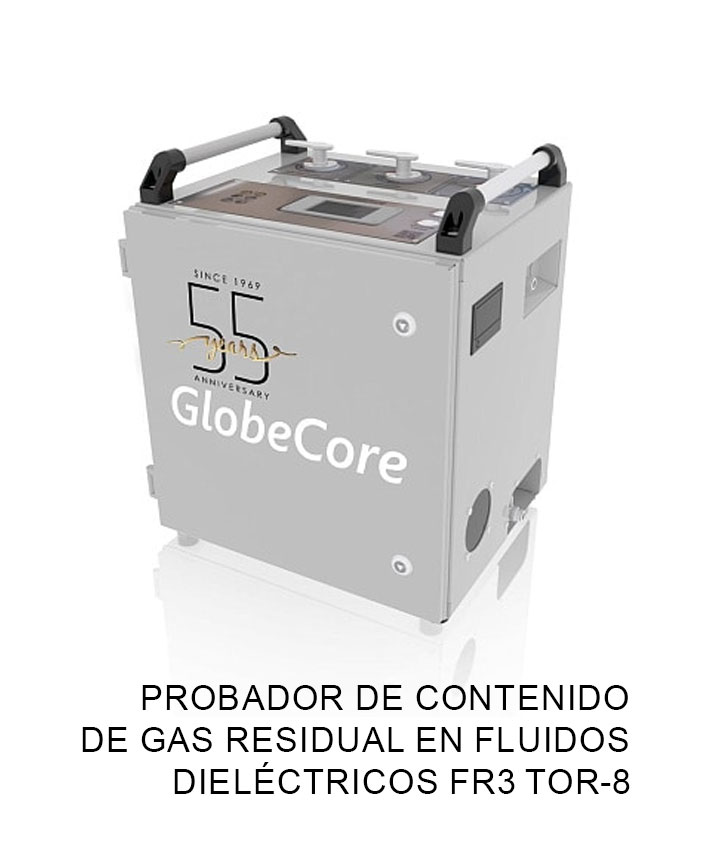 Probador de contenido de gas residual en fluidos dieléctricos FR3 TOR-8