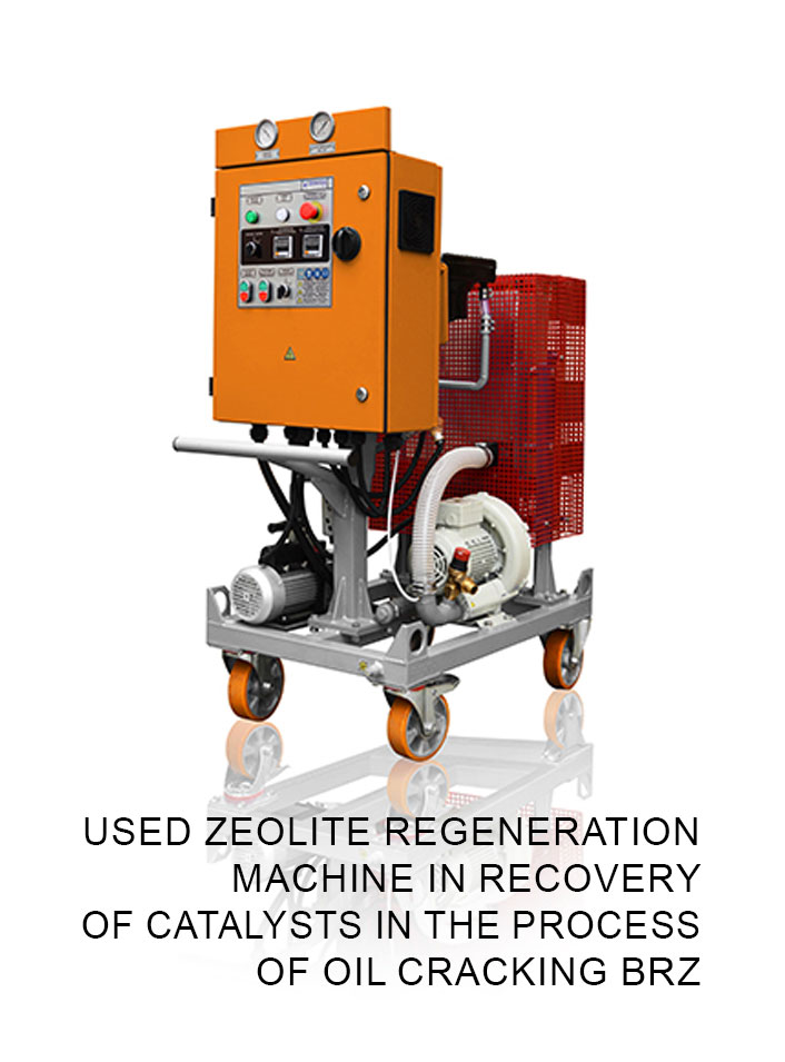 Used zeolite regeneration machine in recovery of catalysts in the process of oil cracking BRZ